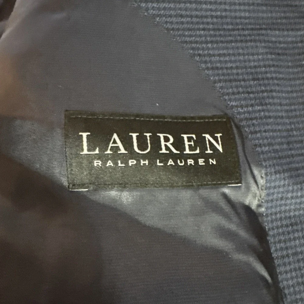 LRL Ralph Lauren Black Label Sport Coat 42R Blazer Jacket Blue Houndstooth Plaid - Picture 5 of 11